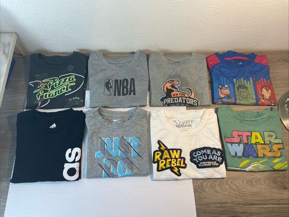 Bundle 8pc Boys Sz 4Y Nike NBA Star Wars Adidas Marvel Disney